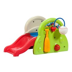 Toddler Sports Playset Activity Center – Indoor/Outdoor Slide, Bat & Balls, Dura