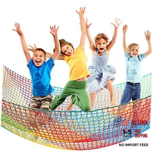 Climbing Cargo Net 6.5 x 9.8 ft Large Kids Backyard Climbing Net Double Layers