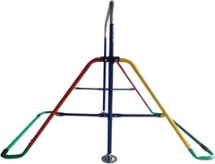 Deluxe 4-in-1 Kids Jungle Gym Set: Climb, Swing, Rings, Basketball Net