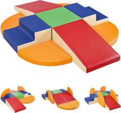9-Piece Climbing Foam Blocks: Soft PU Leather – Baby Climb and Crawl Activity Bl