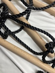 Rope Ladder – Kids Climbing Obstacle Wooden Swing Rope Ladder with 2 Hooks READ