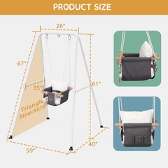 2 in 1 Baby Jumper with Toddler Swing, Baby Jumpers and Bouncers,Indoor Outdo…