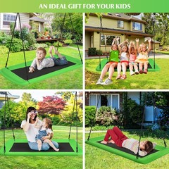 60″ Kids Giant Tree Rectangle Swing 700 lbs w/ Adjustable Hanging Ropes Green