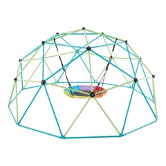 Uimoso 10FT Geometric Climbing Dome with Saucer Swing, Supports 1000LBS