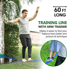 Kids Ninja Obstacle Course – 10 Durable Challenges & 60′ Slackline Set