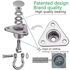 9M Stainless Steel Hanger with Smooth Swing Bearings, Heavy Large, Silver
