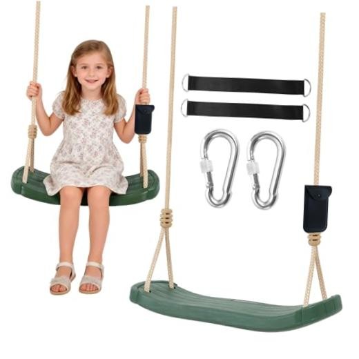 Kids Tree Swing Seat, Heavy Duty 264 LBS Swing with Tree Straps & Green