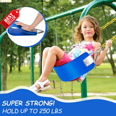 Swing Seat 30in Blue Metal Triangle Ring 250lb Outdoor Yard Kids Adults – US