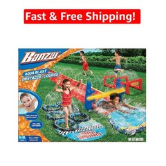 Outdoor Aqua Blast Water Course for Kids, 16 Ft Slide & Sprinklers Included