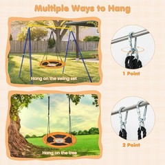 40” Saucer Tree Swing for Kids, Flying Saucer Swing with 2 Carabiners, Adjust…