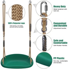 Plastic Swing Seat, Non Slip Tree Swing Replacement with Adjustable Rope and …
