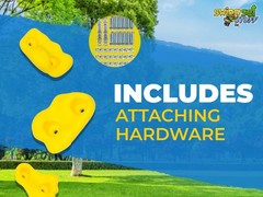 SWING SET STUFF SMALL TEXTURED ROCK HOLDS SET OF 8 MOUNTING HARDWARE YELLOW 0014