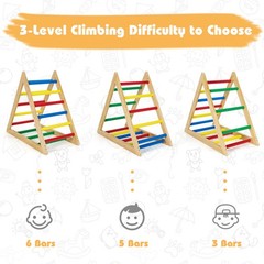 Costway Climbing Triangle Ladder Wooden Triangle Climber Educational Climber