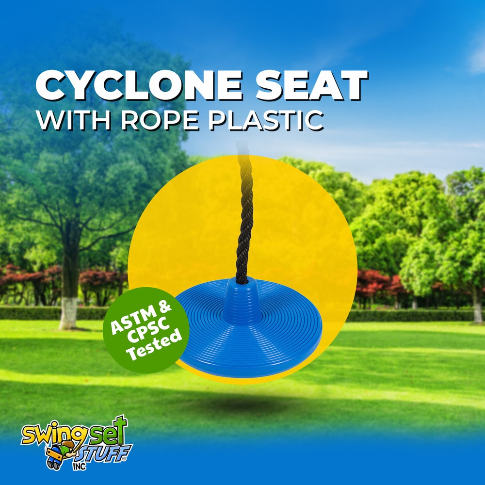 SWING SET STUFF CYCLONE SEAT WITH ROPE BLUE playground backyard accessories 0120