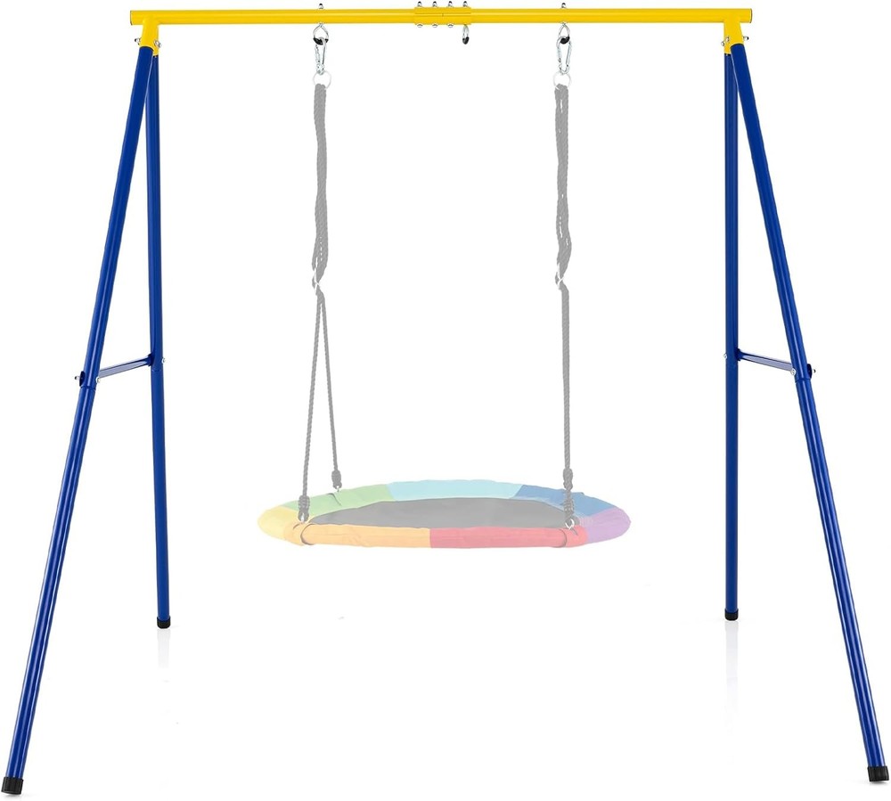 550lbs Metal Swing Sets Backyard Heavy Duty Full Steel Swing Frame A-Frame Swing
