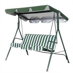 Patio Swing Canopy Replacement Top – 3 Seat Cover for Porch, Garden (Green/64…