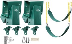 ABUSA Heavy Duty Swing Sets Brackets with 2 Green Seats