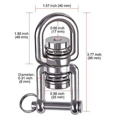 360 Degree Swing Swivel 2 Bearing 770LB Rotational Device for Tree Swing Aerial