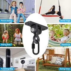 Heavy Duty Swing Hangers, Porch Swing Hanging Kit, Black Cast Iron Swing Hook…
