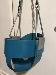 Commercial Full Bucket Toddler Swing Seat with Safe Plastic Coated Chains Blue
