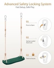 Weatherproof Tree Swing for Kids,Heavy Duty 264LB for Backyard | Green