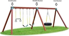 Easy 1-2-3 A-Frame 2 Brackets for Swing Set with All Mounting Hardware, Green