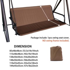 Patio Swing Seat Cover 600D Heavy Duty Swing Cushion Cover Outdoor Swing Seat…