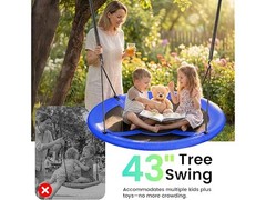 Everyfun 43″ Saucer Tree Swing for Kids Adult, Blue