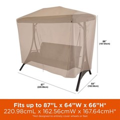 2922 Chalet Seater Patio Canopy Swing Cover (87 L x 64 D x 66 H) Water-Resist…