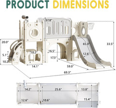8 in 1 Toddler Slide Set, Kids Slide for Toddlers, Toddler Climber Slide Playset