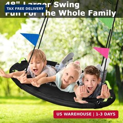 HeyZoo 48 inch Tree Swing, Larger Saucer Flying Swing for Whole Family, 900lbs W