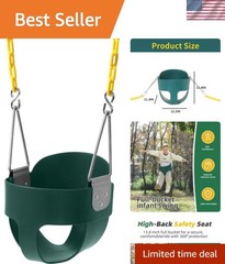 High Back Full Bucket Toddler Swing Seat with Yellow Coated Chains Fully Asse…