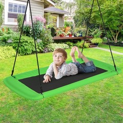 60″ Kids Giant Tree Rectangle Swing 700 lbs w/ Adjustable Hanging Ropes Green