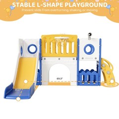 9 in 1 Large Toddler Slide Set, Kids Climber Slide Playset for Indoor & Outdoor