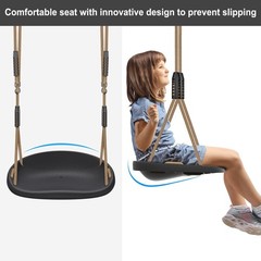 SELEWARE 2 Pack Heavy Duty Plastic Swing Seats with Adjustable Rope & Quick C…