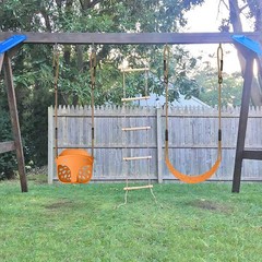 Heavy-Duty High Back Full Bucket Toddler Swing Seat with Locking Carabiners a…