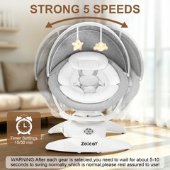 3-in-1 Baby Swing for Infants with Motion Detection, Electric Baby Swing with 3