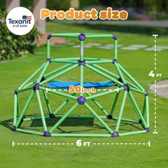 Monkey Bars Climbing Dome with Hammock – Sturdy & Portable Jungle Gym with Hammo