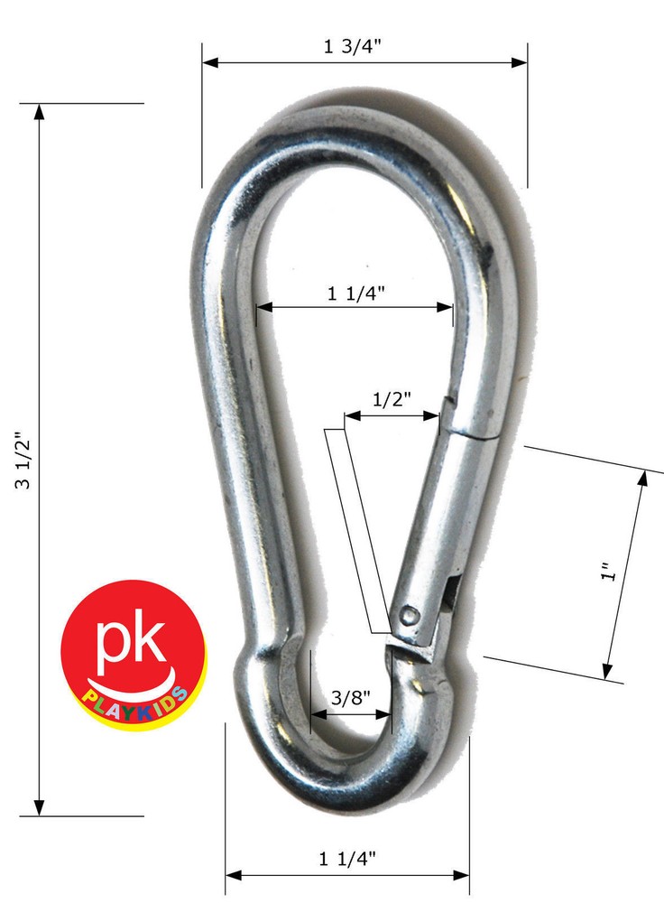 SwingSet 4.5″ Spring Clip, Snap Hook Swing set Hardware Porch parachute clip (4)