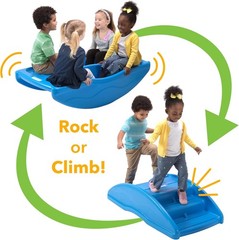 Simplay3 Two Sided Rock and Roll Teeter Totter Seesaw for Kids Blue Made in USA