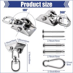 6 Sets of Robust Swing Hangers for Wooden Concrete Set with Hook Screw Bolt W…