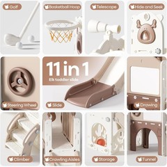 Toddler Slide Kids 11 in 1 Kids Slide Toddlers Baby 1-3 Years Old Indoor &