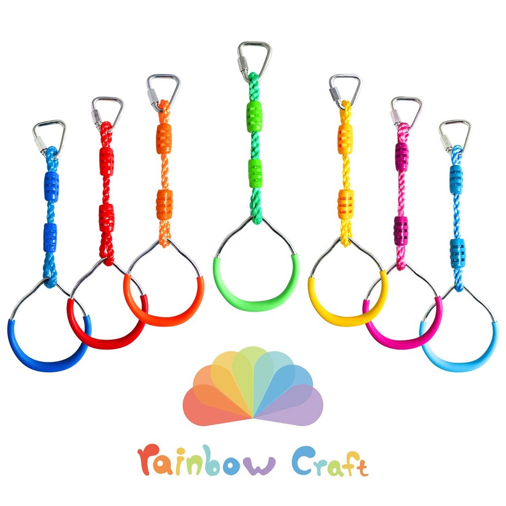 7-Pack Colorful Ninja Rings – Gymnastic Ring, Swing Bar Ring, Monkey Rings fo…
