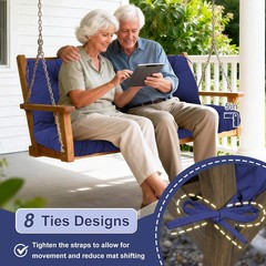 Porch Swing Cushions Outdoor 60 inch x 40 Waterproof Swing Cushions 3 Seater Rep