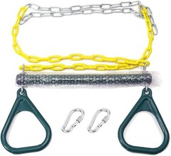 18” Trapeze Swing Bar Rings 48” Heavy Duty Plastic Coated Chains Swing Set …