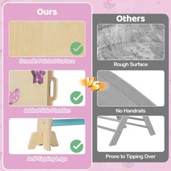 Triangle Set Wooden Montessori Climbing Set w/Arch Ramp Climbing Rope & Ladder