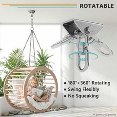 360°Rotating Hammock Hanging Kit, Heavy Duty 1200 lb Capacity Stainless Steel…
