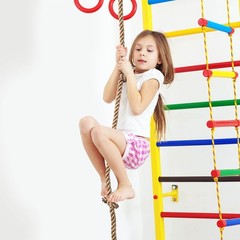 Wooden Round Disc Tree Swing Adjustable 51″-73″ Climbing Rope for Kids Outdoor