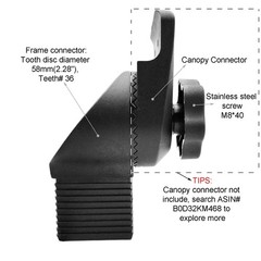 Frame Mounted Connector for Mainstays Oversized Double Zero Swing, 2.28″ Gear…