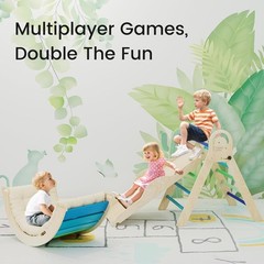 Pikler Triangle Set with Cushion, Montessori Climbing Set, Indoor Climb Toys,…